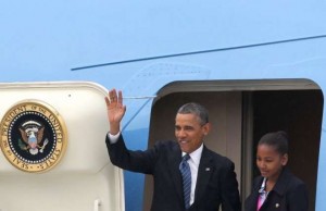 obama arrivo a belfast g8