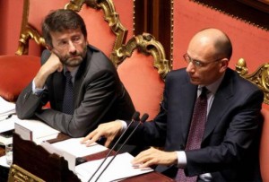 dl fare governo pone fiducia franceschini letta