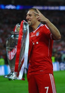 Ribery festeggia la vittoria della Champions League.