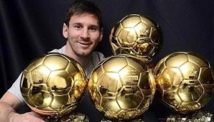 Messi è l'unico ad aver vinto quattro edizioni del Pallone d'Oro nella storia del calcio. 