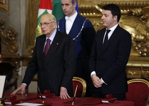 giuramento governo renzi con napolitano