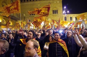 Referendum indipendenza veneto, proclamazione in piazza dei signori.