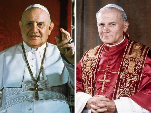 giovanni paolo II e giovanni XXIII santi canonizzazione
