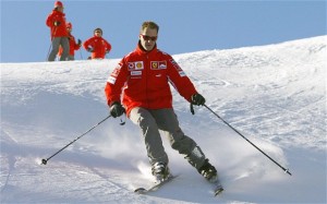 Michael Schumacher sugli sci 