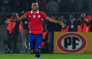 Arturo Vidal con la maglia del Cile