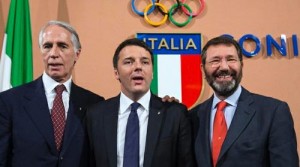 da sinistra malagò renzi e marino