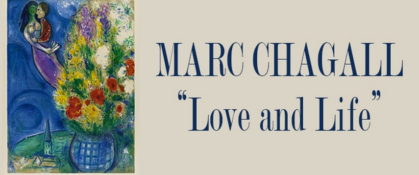 copertina mostra marc chagall chiostro del bramante roma nome love and life