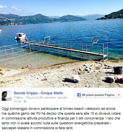 Davide Crippa su Facebook