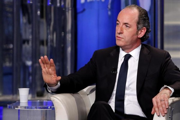 Il governatore del Veneto Luca Zaia