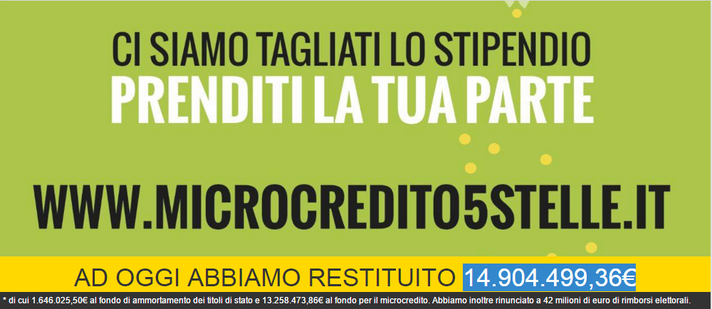 Rendicontazione Movimento 5 Stelle, sito del M5S con euro restituiti