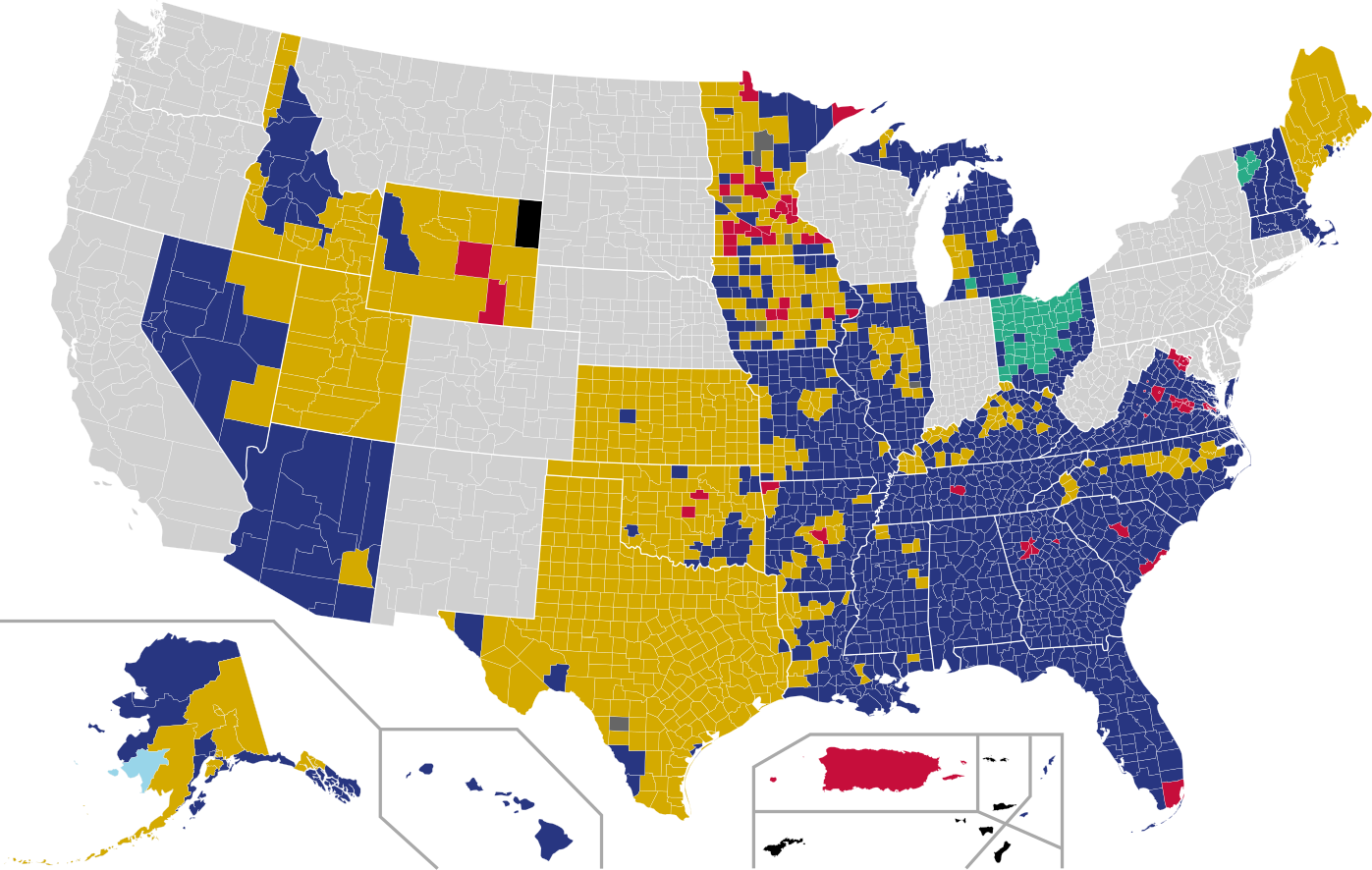 primarie USA, mappa del voto dei repubblicani