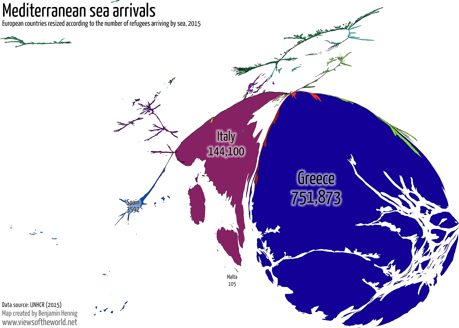 emergenza immigrazione, Europa con Grecia gigante del 2015