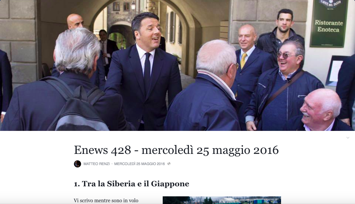 La e-news di Renzi sui migranti