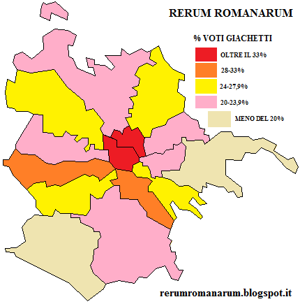 elezioni 2016 comunali roma risultati municipi giachetti Mappa Voti Giachetti Municipi 2016