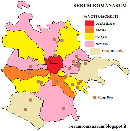 elezioni comunali roma 2016 Voti Giachetti Presenza Campi Rom