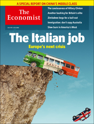 la copertina dell'Economist sulle nostre banche