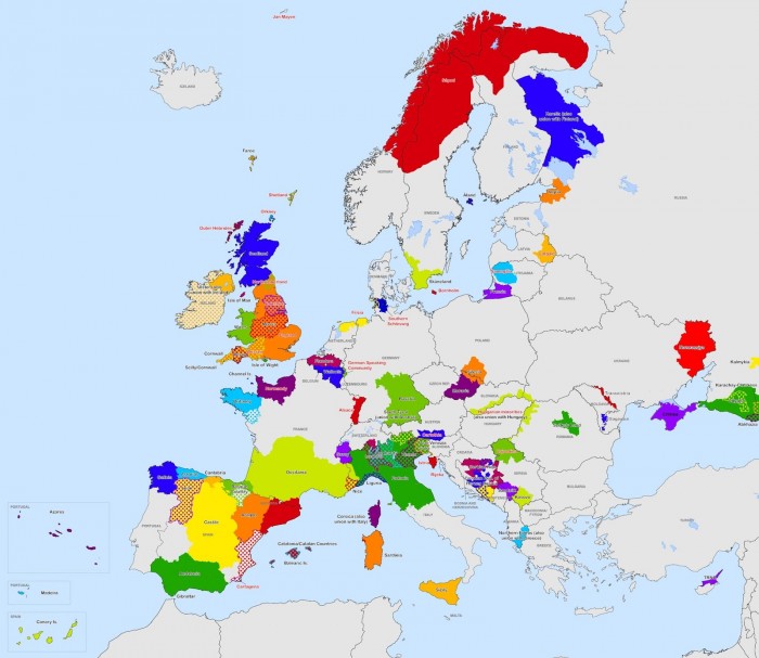 mappa movimenti separatisti in europa