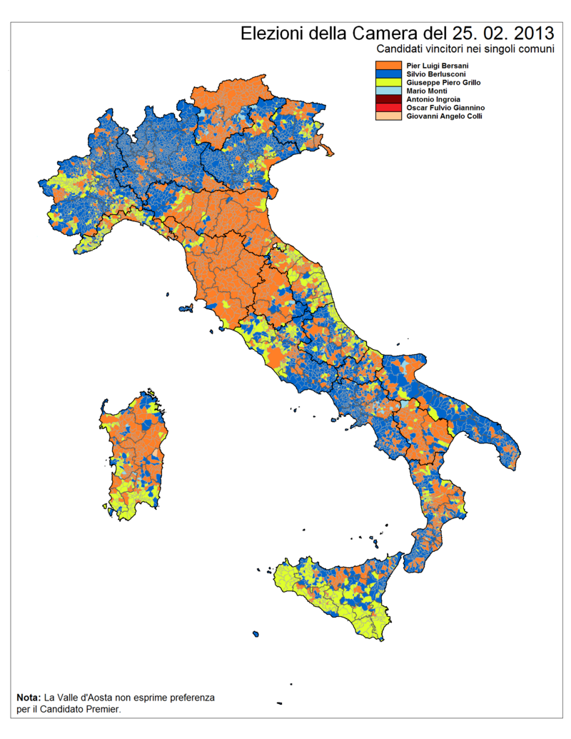 referendum costituzionale, mappa colorata dell'Italia