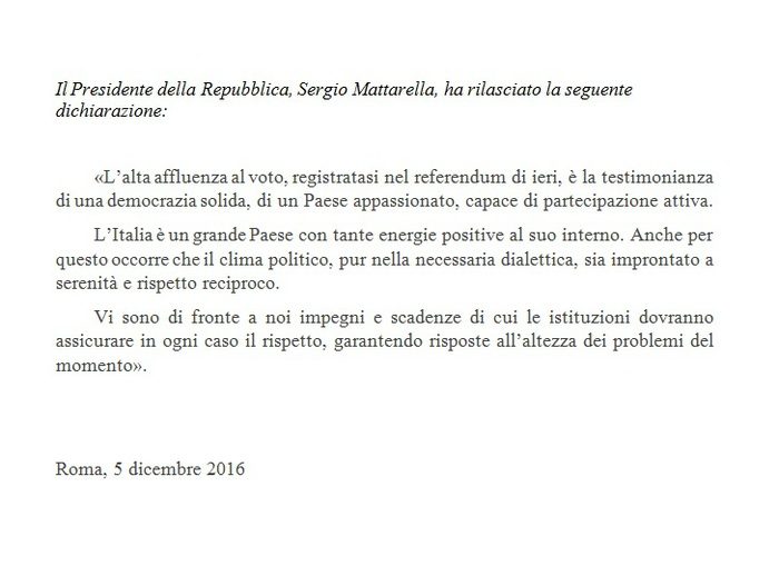 referendum nota mattarella