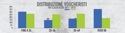 voucher, istogrammi verdi e blu