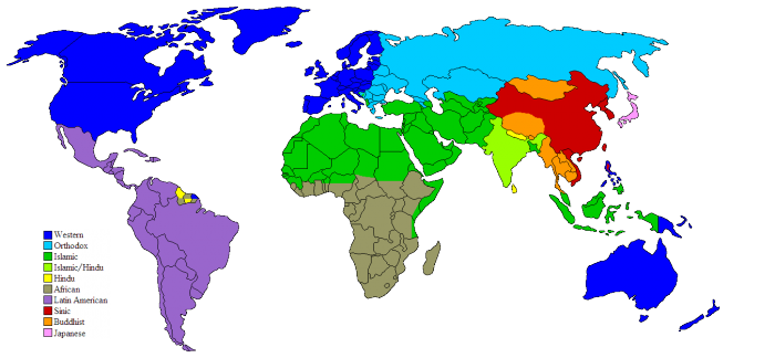 mappa geopolitica, scontro delle civiltà