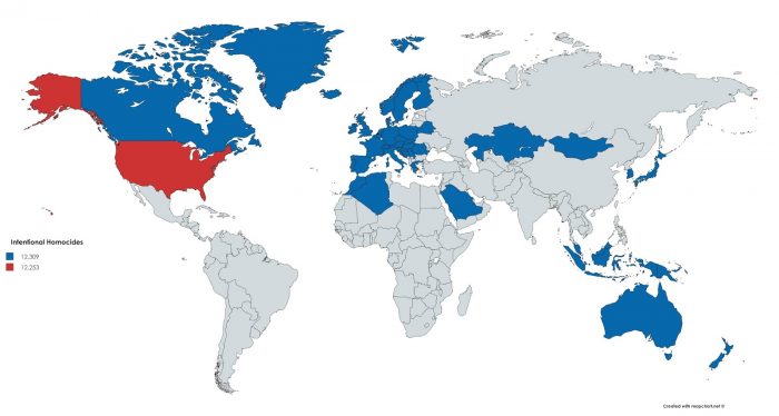 mappe omicidi intenzionali nel mondo