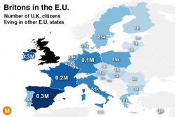 brexit, mappa Europa in blu