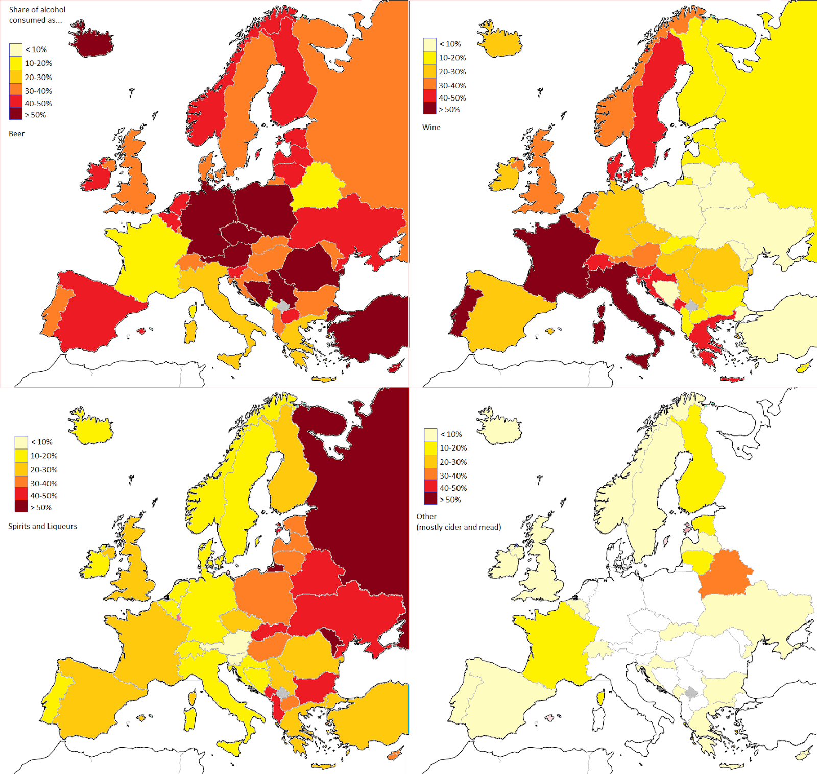 mappe, 4 mappe d'Europa