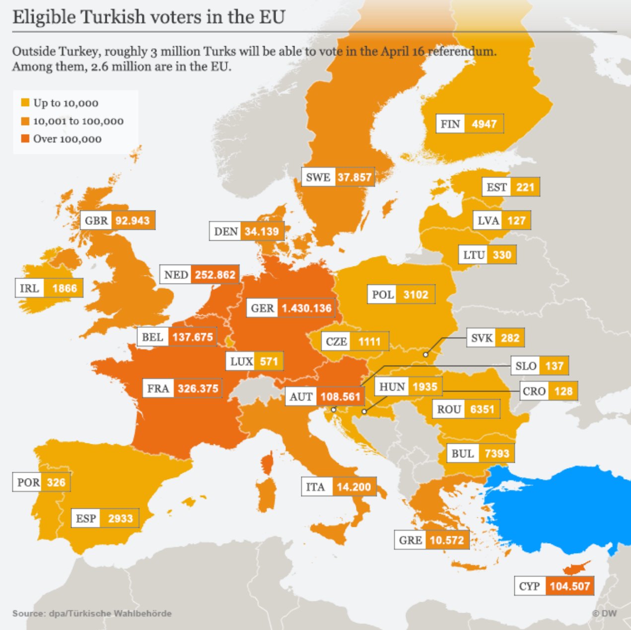 referendum Turchia, mappa d'Europa 