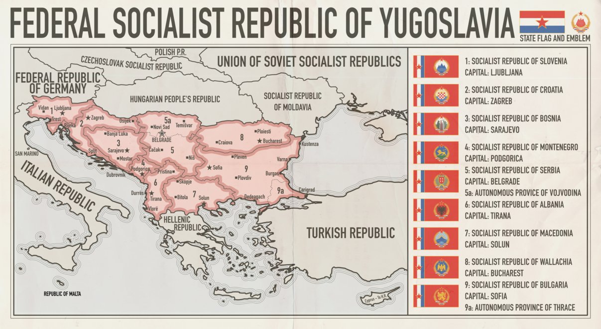 Mappe: la Federazione Socialista Balcanica come l'aveva immaginata Tito