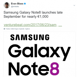 Galaxy Note 8 2017: i rumors di Evan Blass