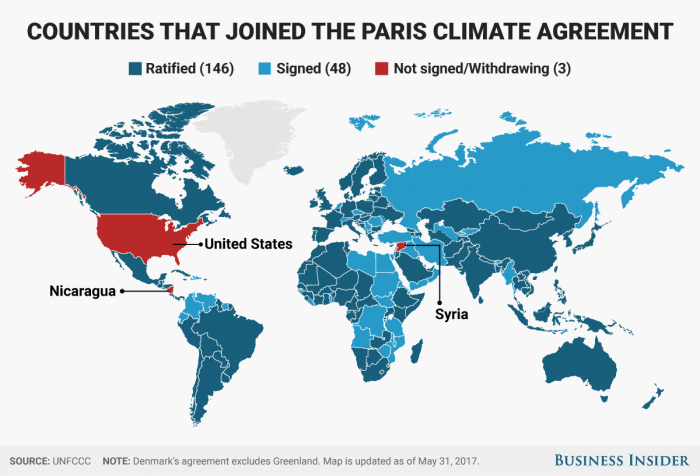 mappa clima accordi di Parigi