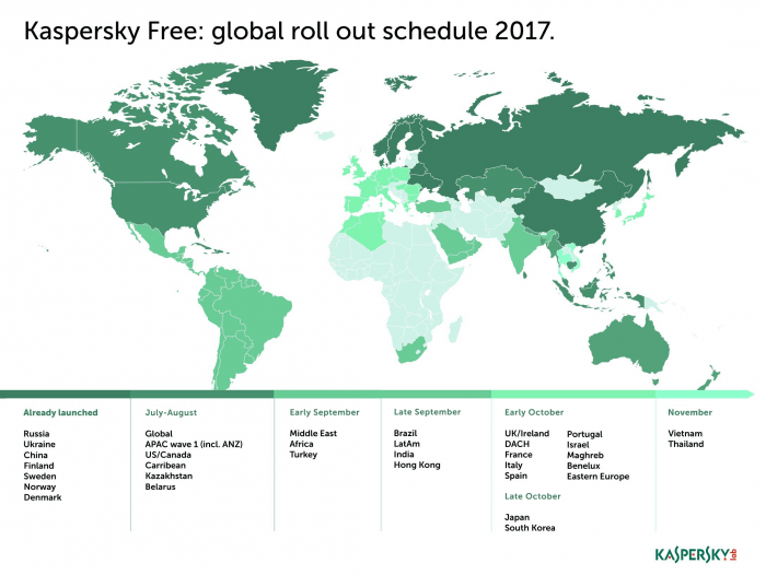 Kaspersky Free, quando e in quali paesi