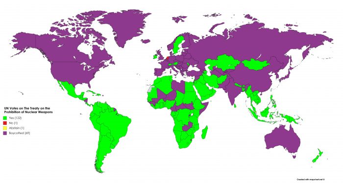 mappe votazione ONU armi nucleari
