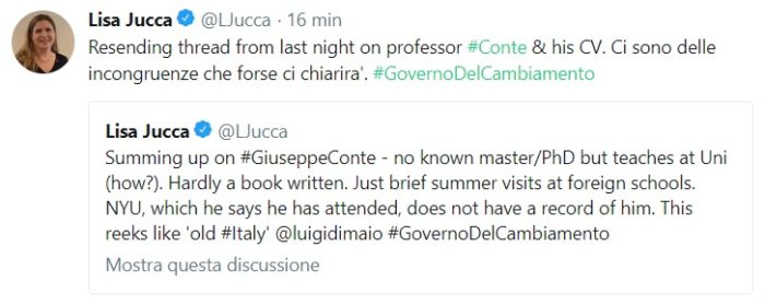 Governo ultime notizie: tweet Jucca