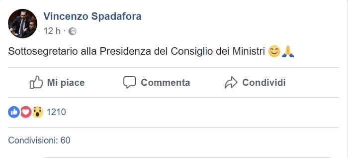 Vincenzo Spadafora sottosegretario