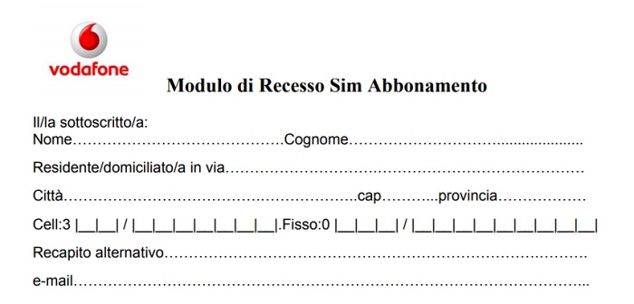 MODULO RECESSO MEDIASET PREMIUM SCARICARE