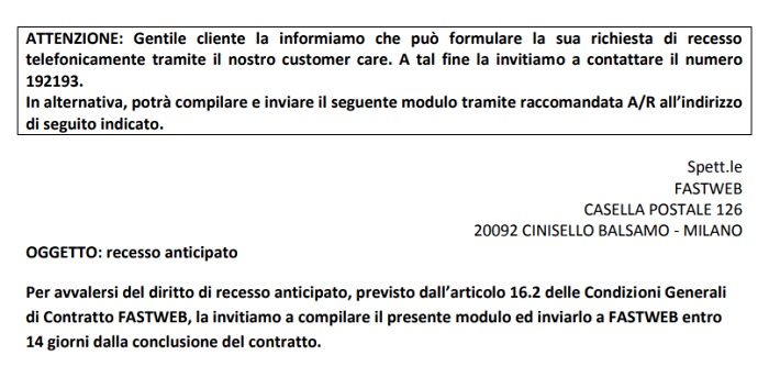 modulo disdetta fastweb pdf