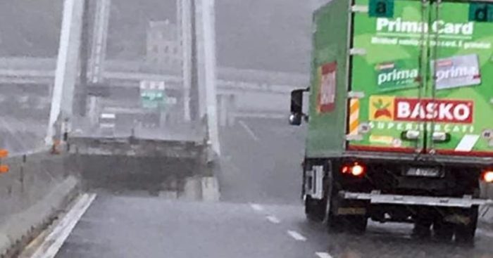 Ponte Morandi Genova camion