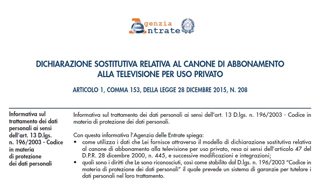MODULO DISDETTA CANONE RAI PER DECESSO SCARICARE