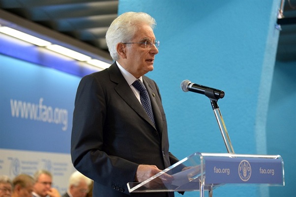 il presidente della repubblica mattarella durante un convegno della fao