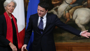 premier renzi con lagarde del fmi