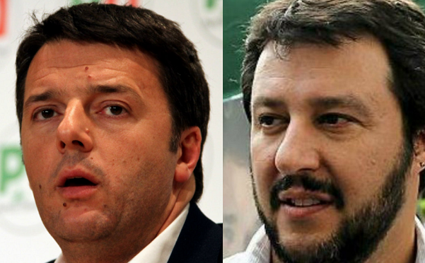 a sinistra renzi e a destra salvini