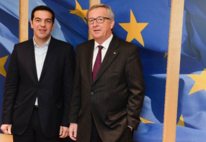 il premier greco tsipras ed il commissario junker