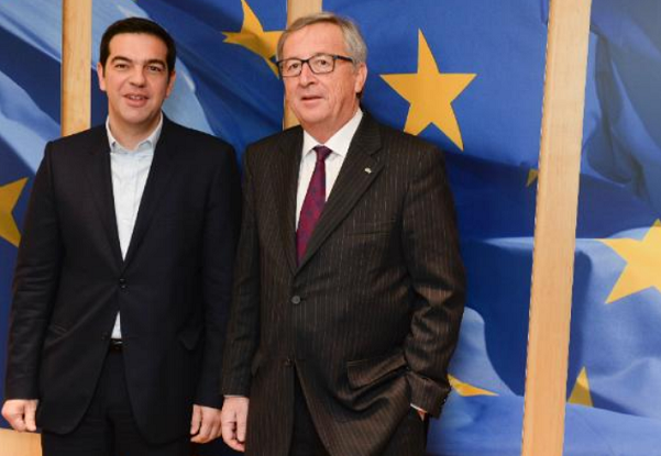 il premier greco tsipras ed il commissario junker