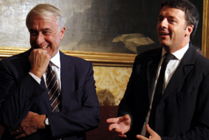 pisapia mentre discute con renzi primarie milano