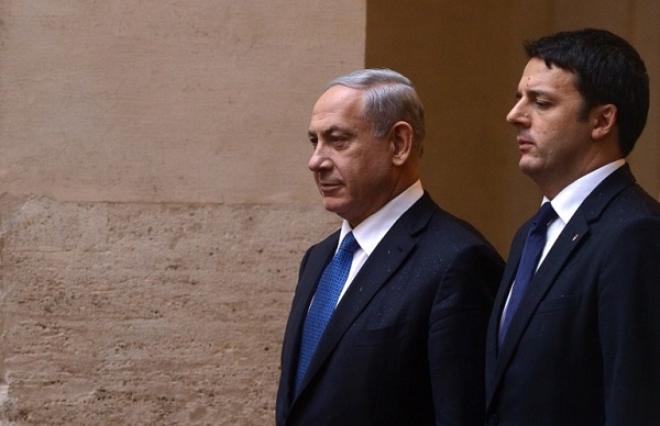 renzi con netanyahu