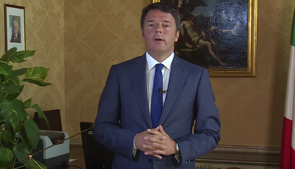 renzi durante il videomessaggio per commentare dati istat segno + occupazione e pil