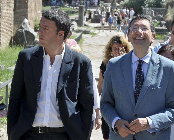 renzi e marino in visita