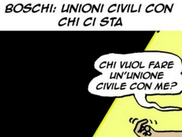 vignetta boschi la satira sulle unioni civili pubblicata dal mattinale